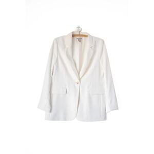 H&M White Single Button Blazer M Quiet Luxury Capsule Wardrobe